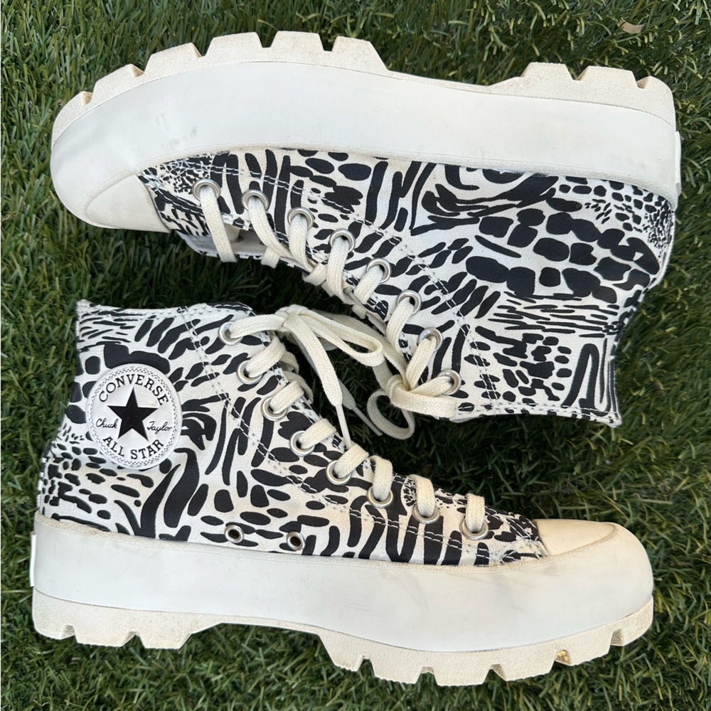 Converse Black and White Animal Print Sneakers